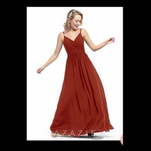 Azazie Blake Rust prom gown bridesmaids dresses